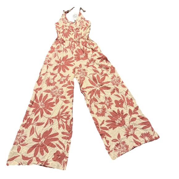 Patrons Of Peace Jumpsuit Ivory Coral Floral Sleeveless Women’s  NWT XS - Picture 7 of 12